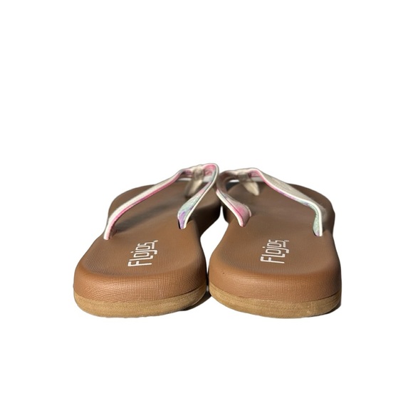 Flojos Women's Maddy Memory Foam Flip Flop Sandal IVORY/PINK TIE Dye Womens SZ 9 - Picture 5 of 8